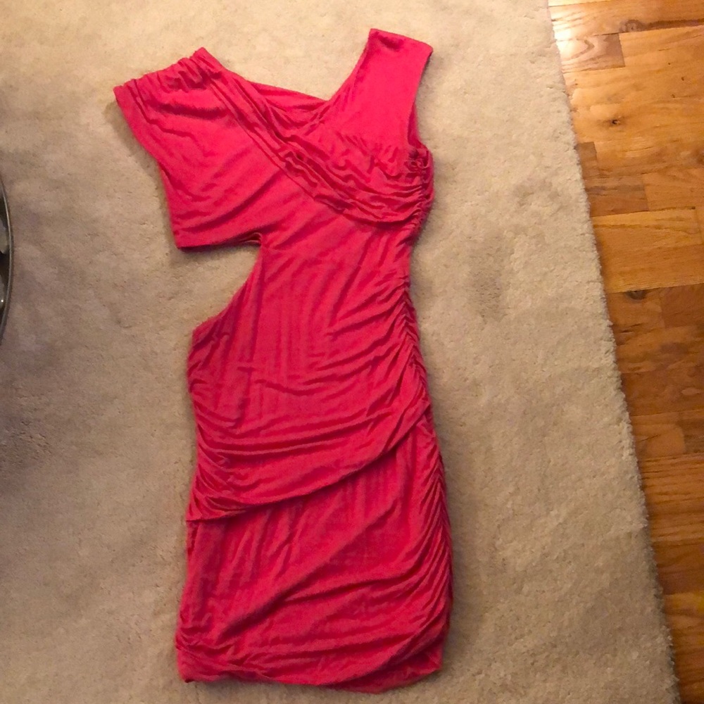 Hot Pink Cut Out bebe Dress
